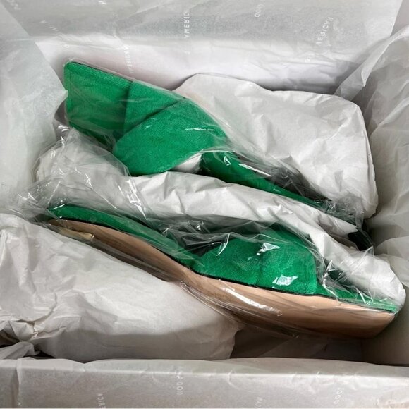 Good American Womens Size 11 Green Terry Kickstand Mules Open Toed Sandals NEW - Picture 8 of 14